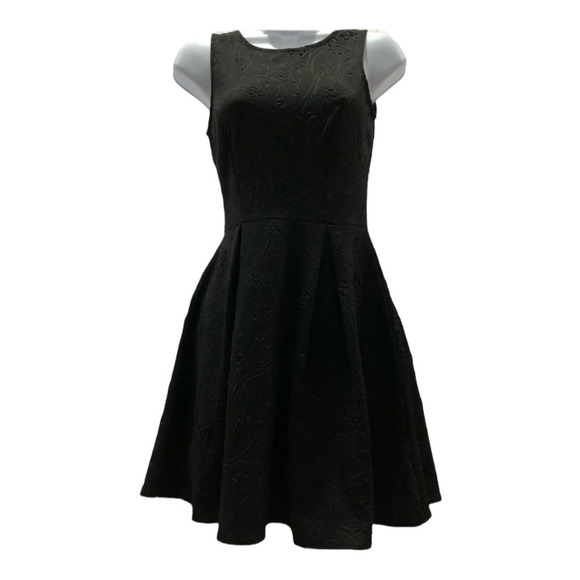 Green Envelope Dresses & Skirts - Green Envelope Los Angeles Brocade Black Floral Sleeveless A Line Dress Small S